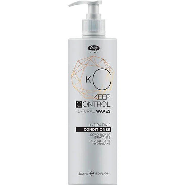 Lisap Keep Control Natural Waves Hydrating Conditioner, 500 ml, feuchtigkeitsspendend, vegan, 0 % Thioglycolat, 0 % Ammoniak, 0 % Parabene