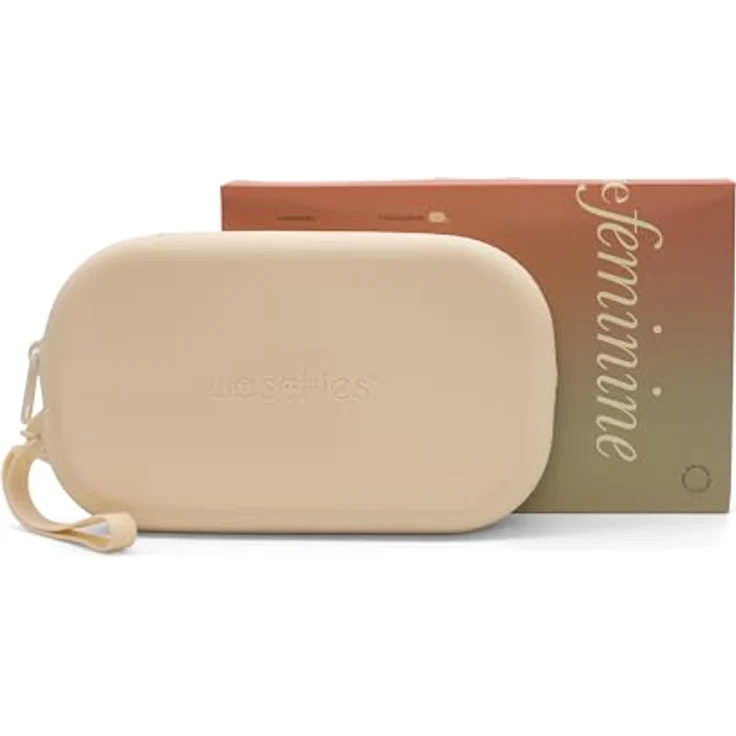 waschies pureFeminine Travel Bag Creme, Kosmetiktasche aus Silikon, wasserabweisend, für unterwegs geeignet – Bild 2