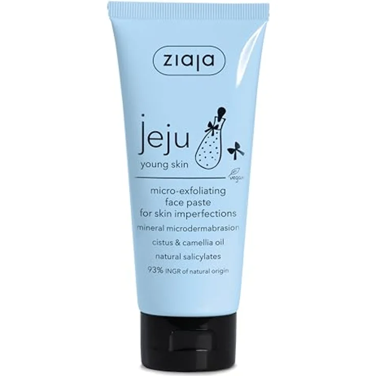 Ziaja Jeju Pasta Microexfoliante Facial - 75 ml, sanfte Gesichtsreinigung mit biologisch abbaubaren Peelingsubstanzen – Bild 3