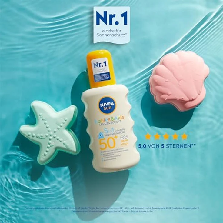 Nivea Kinder Sonnenschutz Sun Kids Schutz & Sensitiv Sonnenspray LSF50 hoher Lichtschutzfaktor 200 ml – Bild 5