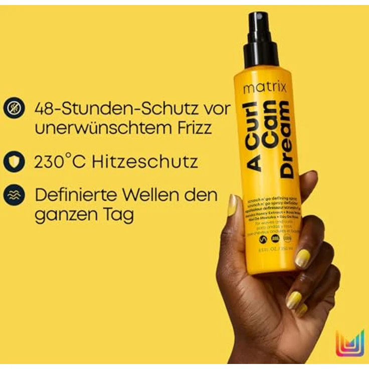 Matrix A Curl Can Dream Wave Scrunch N’ Go Spray, Für definierte Wellen, Mit Manuka-Honig Extrakt und Rosenwasser, Hitzeschutz bis zu 230°C, 1 x 250 ml – Bild 2