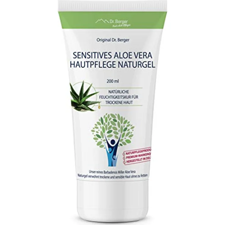 Original Dr. Berger Sensitives Aloe Vera Naturgel, feuchtigkeitsspendende Creme mit Bio Aloe Vera | 100 ml