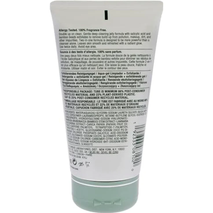 Clinique All About Clean 2-in-1 Cleansing + Exfoliating Jelly Anti-Pollution 150 ml mit tiefenreinigender Wirkung, für einen strahlenden Teint für alle Hauttypen – Bild 2