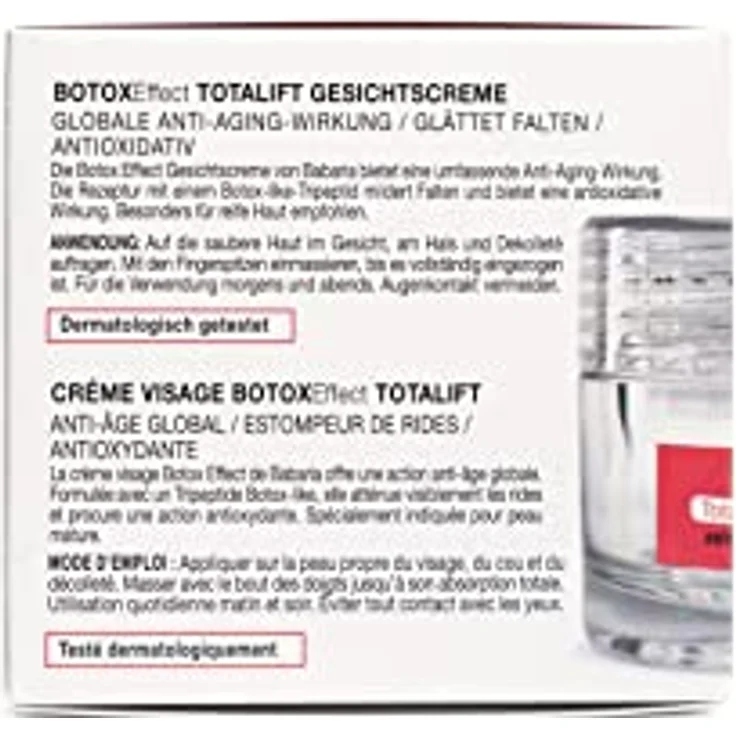 Babaria Botox Effect Gesichtscreme, 50 ml, intensiv feuchtigkeitsspendend und glättend – Bild 2