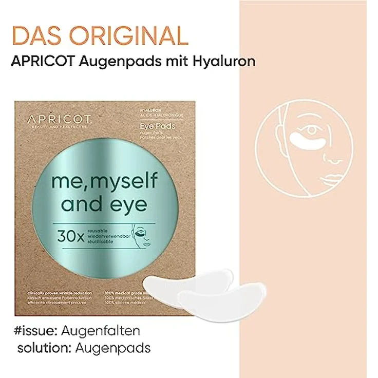 APRICOT Augen Pads mit Hyaluron me myself+eye 2 St. – Bild 3