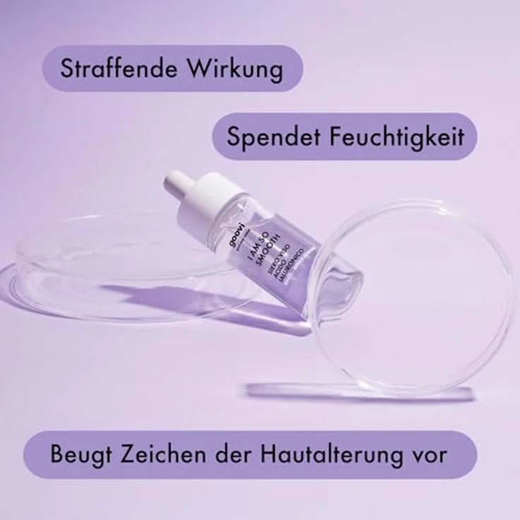 GOOVI I AM SO SMOOTH Gesichtsserum, Feuchtigkeitsbooster mit Hyaluronsäure und Granatapfel-Extrakt, 30 ml – Bild 4