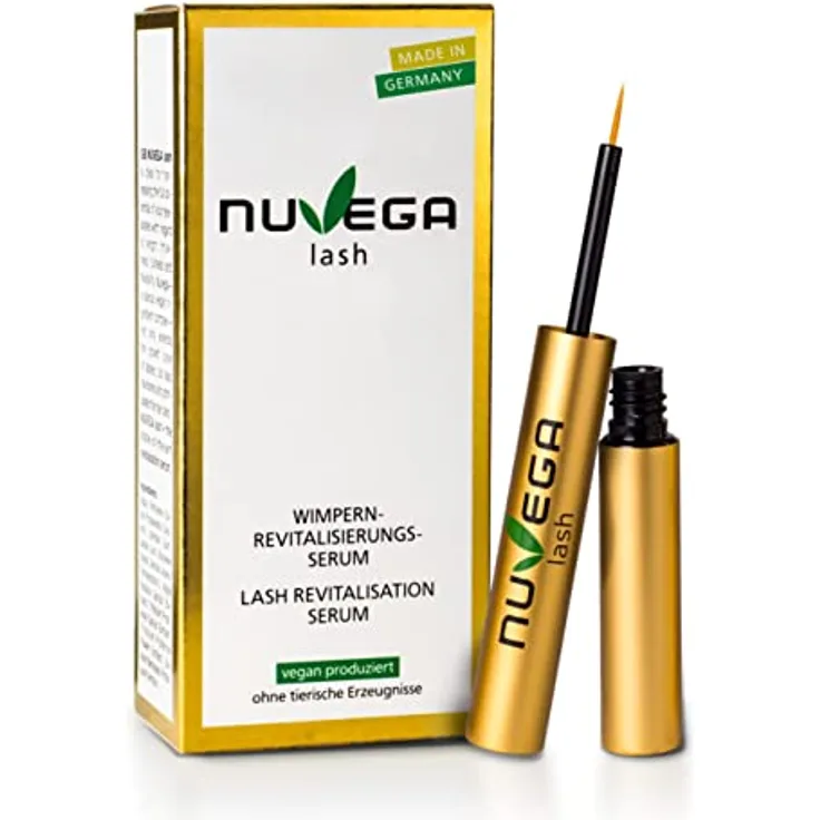 Nuvega Lash – Veganes Wimpernserum & Augenbrauenserum für lange Wimpern in nur 4-6 Wochen I Lash Serum I Wimpernserum Wachstum I Made in Germany I 3ml