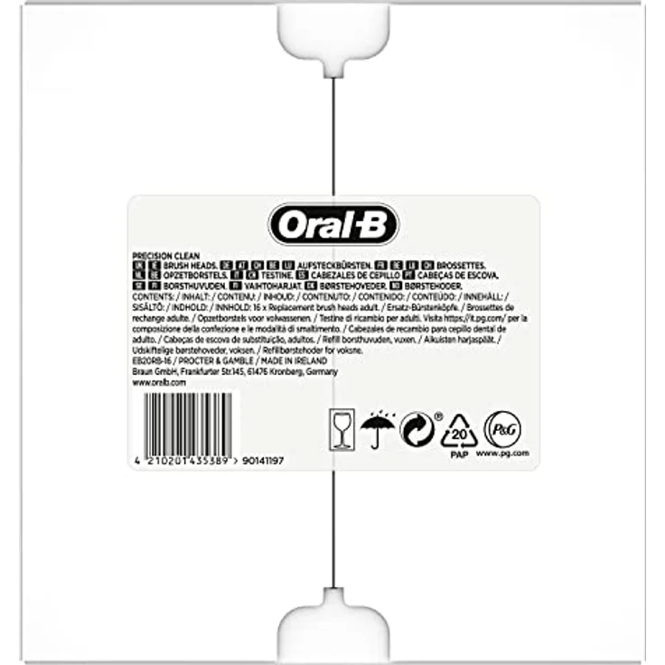 Oral-B Precision Clean Aufsteckbürsten für elektrische Zahnbürste, 16 Stück, mit CleanMaximiser-Borsten für optimale Zahnpflege, Zahnbürstenaufsatz für Oral-B Zahnbürsten, briefkastenfähige Verpackung – Bild 2