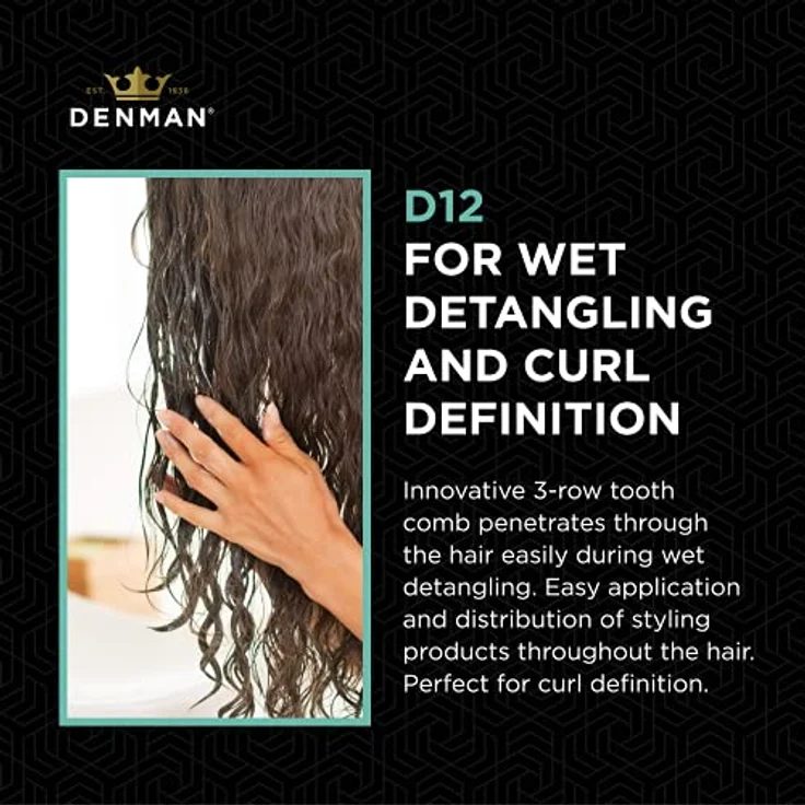 Denman Kamm Detangling Kamm Tame 'n' Tease blau – Bild 4