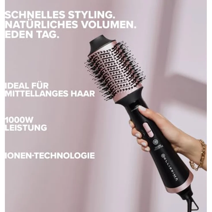 BELLISSIMA Warmluftbürste Volume Dry&Style, 1000 W, Trocknet, formt und verleiht Volumen, ionisierendes Keramikdesign, ideal für mittel-langes Haar – Bild 2