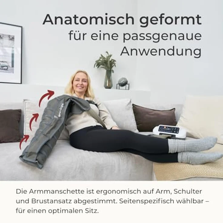 Venen Engel Venen Engel 8 Premium, Massagegerät mit Lymph-Flow Arm, 8 Luftkammern, 6 Programme, medizinisch zertifiziert – Bild 6