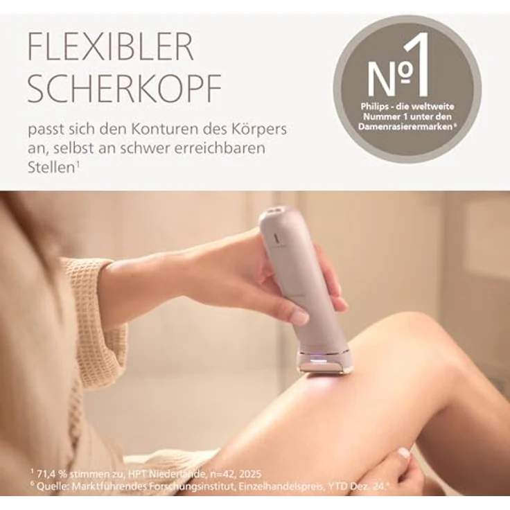 Philips Lady Shaver Series 8000 BRL129/00, Elektrorasierer mit flexiblem Kopf und LED-Licht, dermatologisch getestet für sanfte Rasur – Bild 2