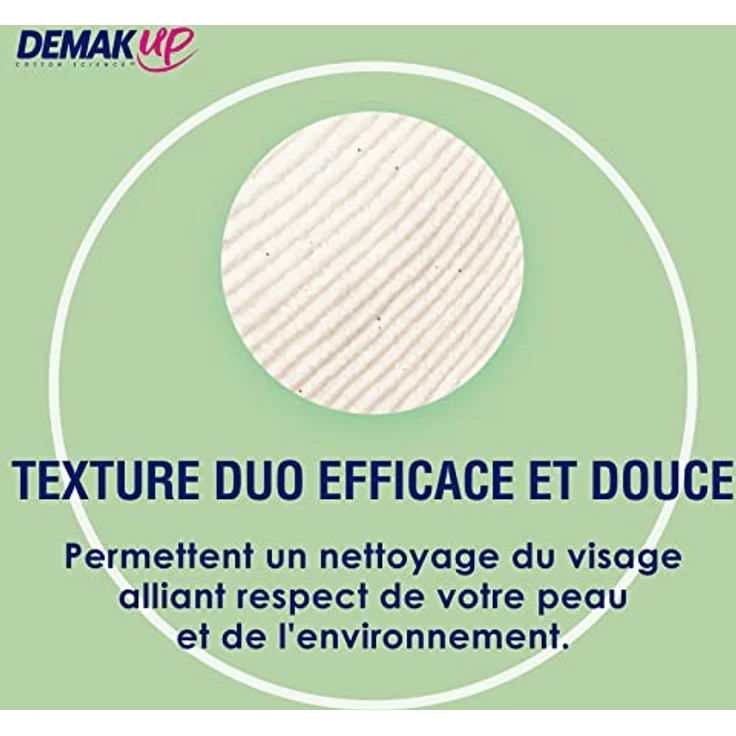 Demak'Up Bio-Wattepads zum Abschminken – Gesicht und Augen – 100% natürliche, biologische und nicht gebleichte Baumwollfasern – GOTS-zertifiziert – 85 Stück – Bild 3