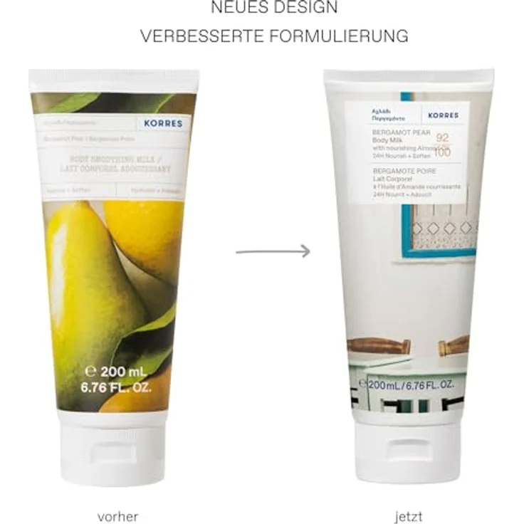Korres Bergamot Pear, glättende Körpermilch mit intensiver Feuchtigkeitspflege, 200 ml – Bild 3