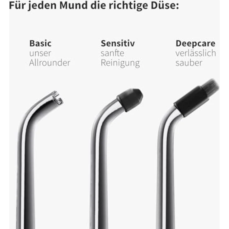 Zahnheld Aufsteckbürsten Zahndusche Ersatzdüsen Deep Care, 3 Stück Schwarz, für Zahnpflege und effektive Reinigung von Zahnzwischenräumen, passend für Zahnheld Munddusche Aquadent – Bild 6