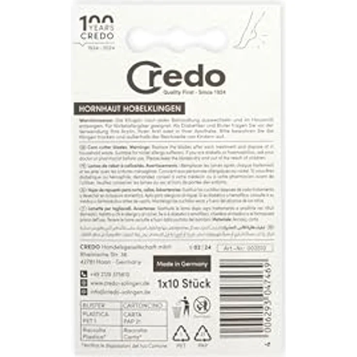 CREDO Hobelklingen, 2 cm, 10er Pack für Hornhauthobel, orange, hergestellt in Solingen – Bild 4