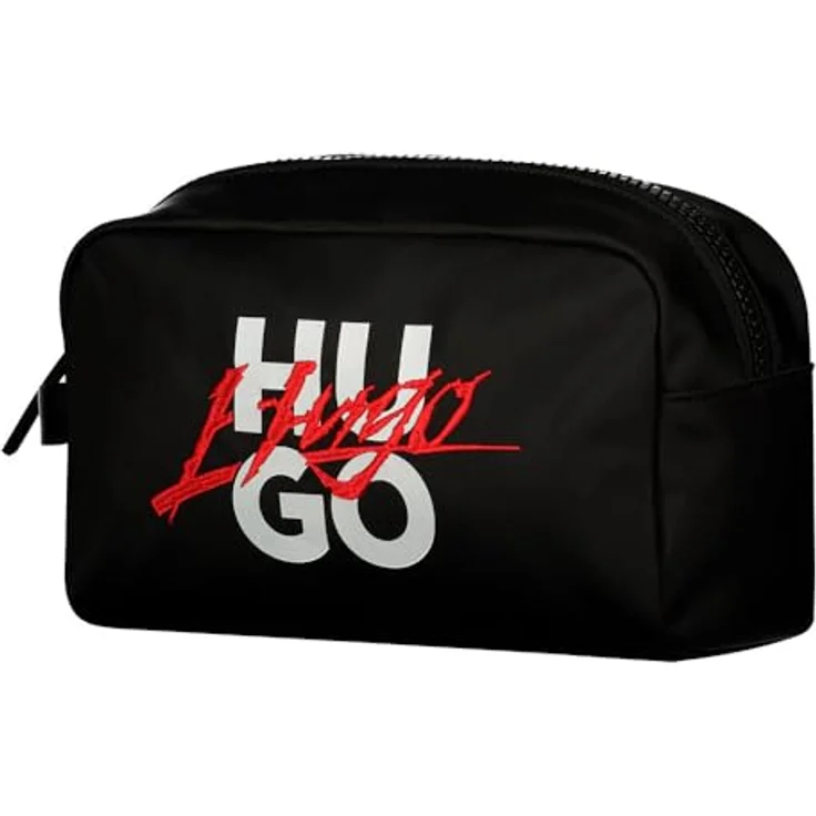 Hugo Handwritten Kulturbeutel, 24 cm, schwarz, 100% Polyamid – Bild 2