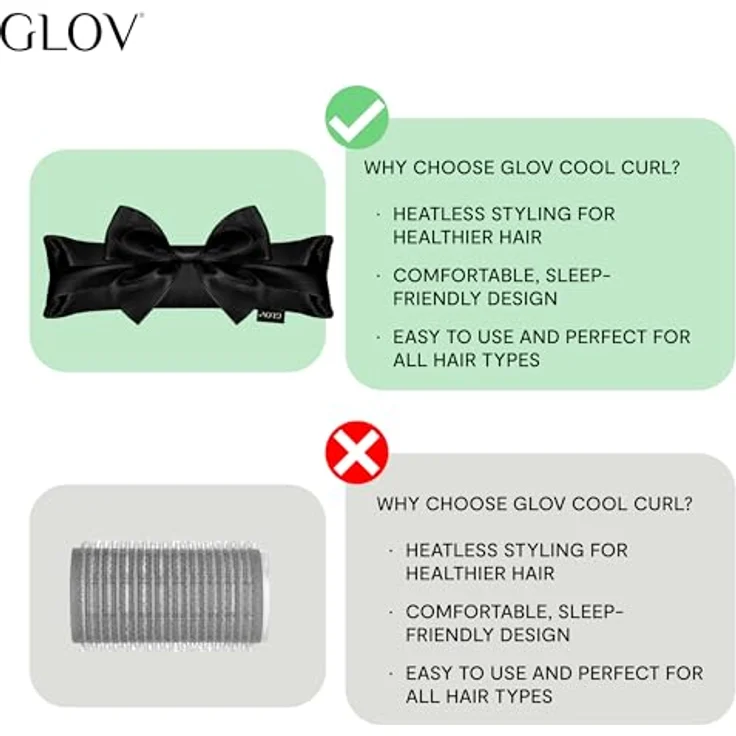 GLOV COOLCURL RIBBON ROLLERS, 4er Set Hitzefreie Schaumstoff Lockenwickler mit Satinbändern für große Locken, ideal für alle Haartypen – Bild 5