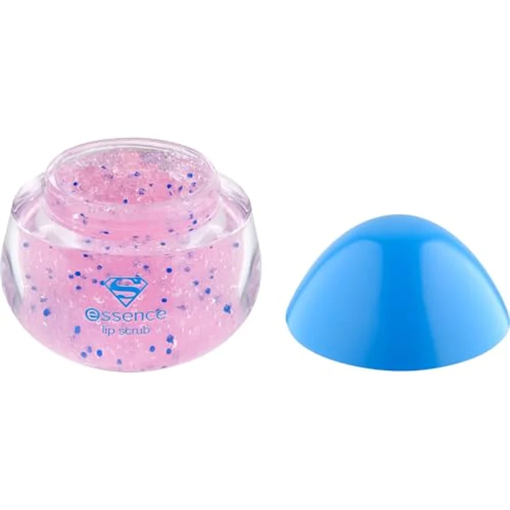 Essence Superman Lip Scrub, Lippenpeeling für Damen mit rosa Zuckerkörnchen, 11 g – Bild 1