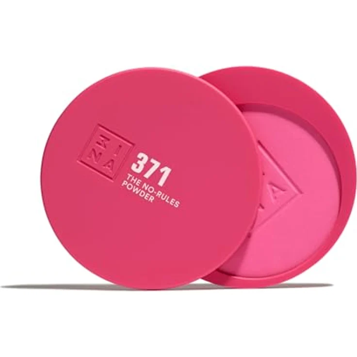 3INA The No-Rules Powder multifunktionales Make-up für Augen, Lippen und Gesicht, Farbton 371 - Electric Pink, matt, 8 g – Bild 1