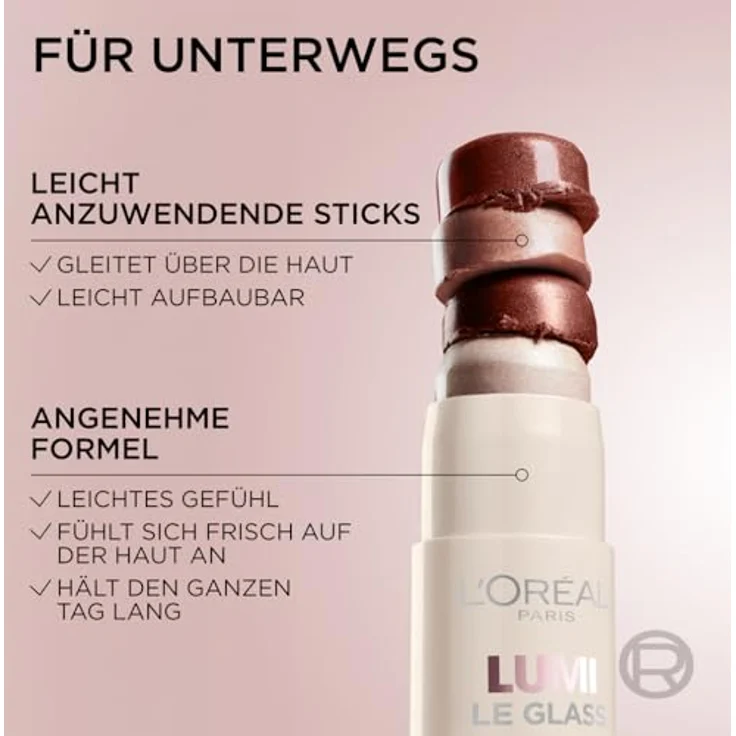 L’Oréal Paris Lumi Stick Glow, cremiger Highlighter in der Farbe 630 Cream Chic, 6.5 g – Bild 9