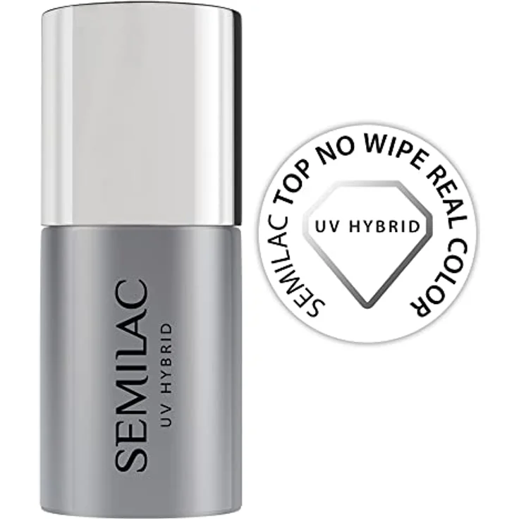Semilac Überlack UV Hybrid Nagellack Top Coat No Wipe, 11 ml – langer Glanz, farbneutral, kein Abwischen erforderlich – Bild 1