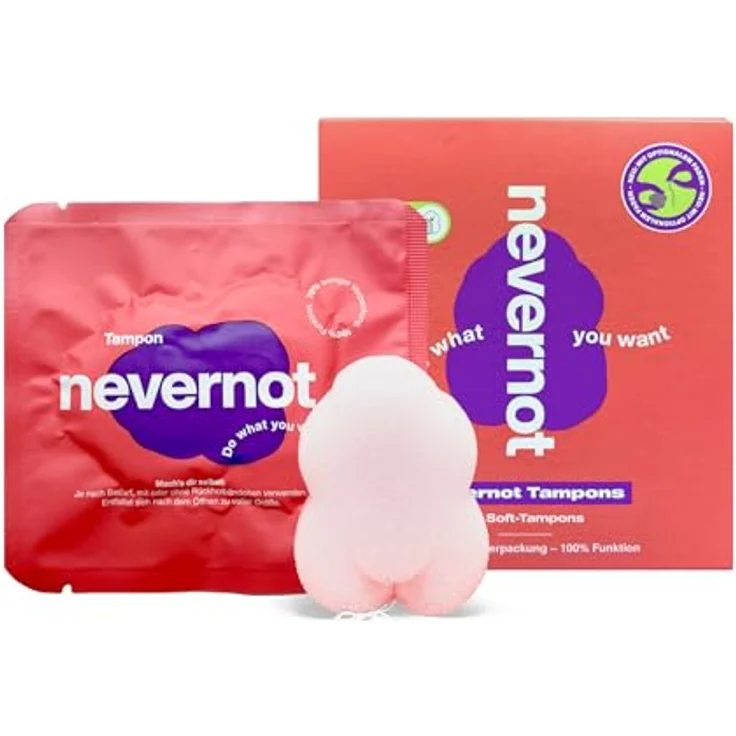 nevernot Soft-Tampons, vakuum-verpackte Tampons im 10er-Pack, 100 % Funktion mit optionalem Faden, schadstofffreier Schaumstoff, OEKOTEX® Standard 100 – Bild 1