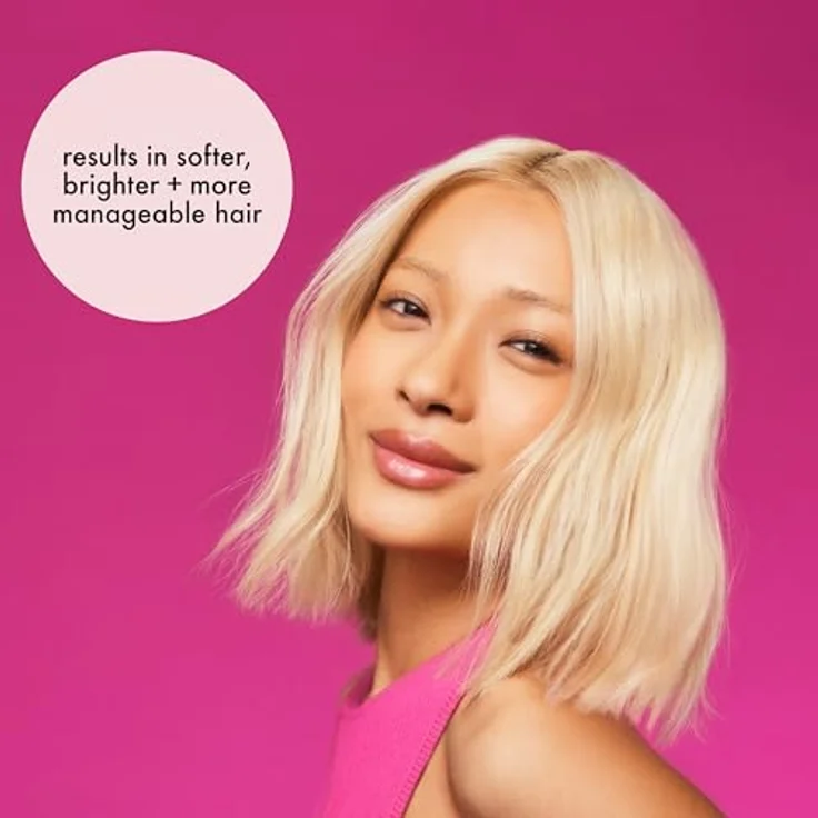amika BUST YOUR BRASS reparierender Conditioner für blondes Haar, 275 ml, neutralisiert Gelbstiche und pflegt tiefenwirksam – Bild 7