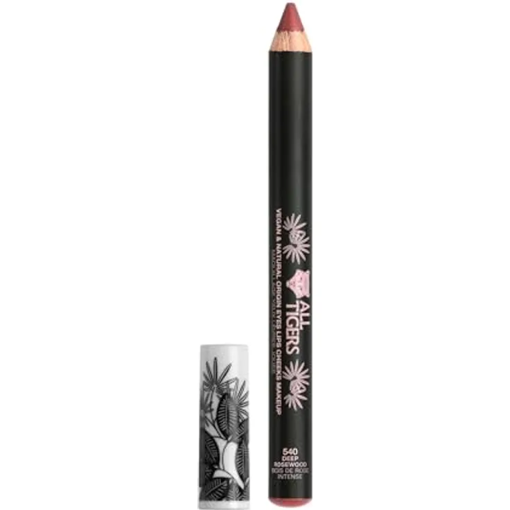 All Tigers 3-in-1-Mehrzweck-Stift für Augen, Lippen und Wangen, intensive Rosenholz-Tönung, cremige Textur, vegan, mit Bio-Jojoba