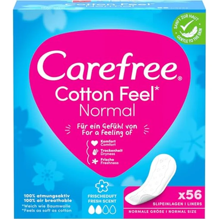 Carefree Slipeinlagen Cotton Feel Normal, 100% atmungsaktiv mit Frischeduft, 1 x 48 Stk – Bild 1