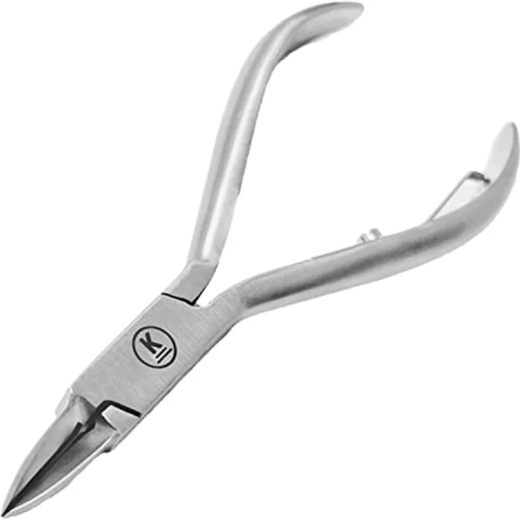 K-Pro Nagelzange Fußpflege, Edelstahl Eckenzange für eingewachsene Nägel, 12 cm, spitz & schmal, Profi-Qualität für Damen, Herren, Senioren und Diabetiker
