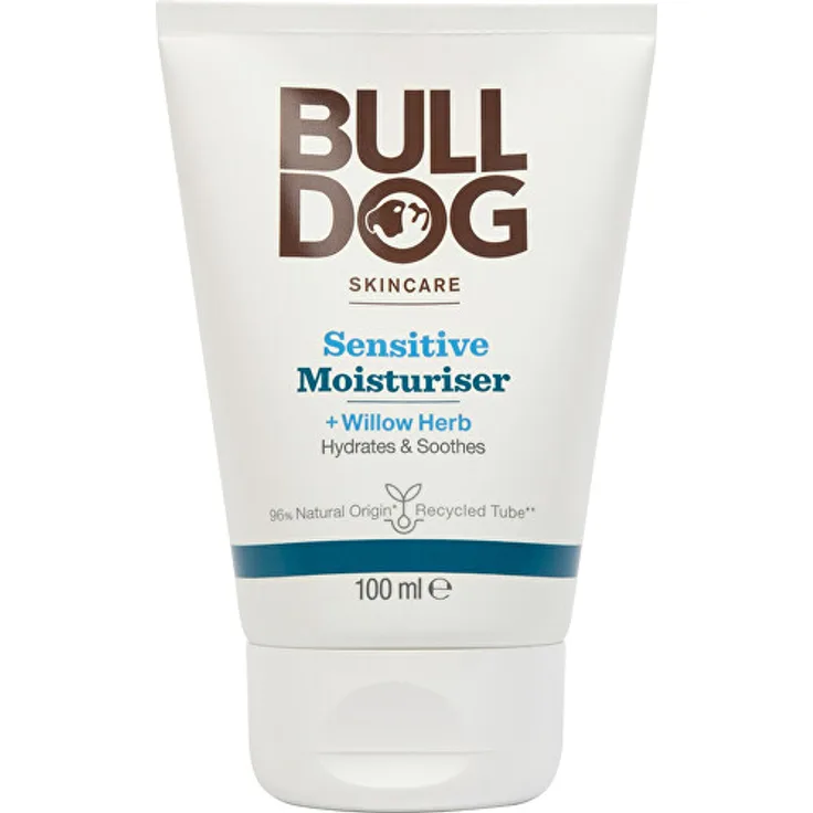 Bulldog Sensitive Moisturiser, Feuchtigkeitscreme für Männer mit intensiv feuchtigkeitsspendender Formel, 100 ml
