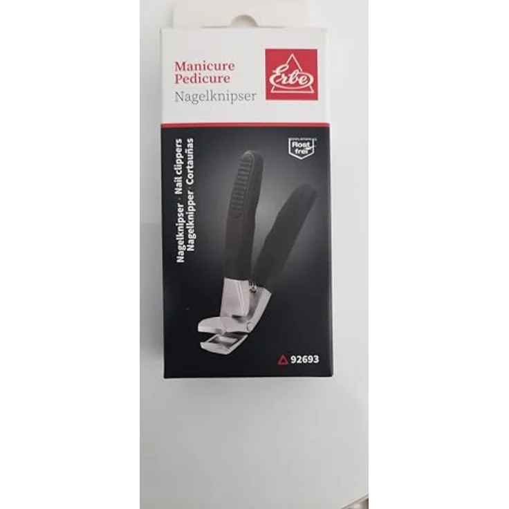 ERBE Nagelknipser 8,5 cm, schwarz, Edelstahl INOX mit Soft-Grip für präzises Schneiden und ergonomische Handhabung – Bild 2