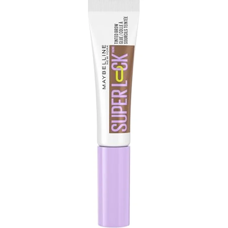Maybelline New York Super Lock Brow Glue Augenbrauengel, Starker Halt ohne Abblättern, Integriertes Styling-Bürstchen, Medium Brown, 8 g – Bild 1