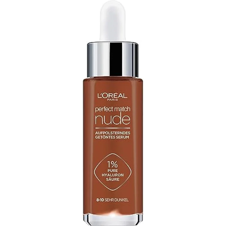 L'Oréal Paris Getöntes Serum, Pflegende, flüssige Foundation mit Hyaluronsäure, Perfect Match Tinted Serum, Nr. 8 - 10 sehr dunkel, 1 x 30 ml – Bild 1