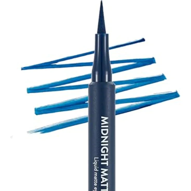flormar Midnight Matte Eyeliner, Eyeliner im Filzstift mit Matt-Effekt, Farbton 03 Dark Blue, 1 ml – Bild 2