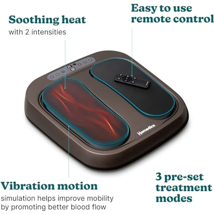 Homedics Foot Flow Mobility Booster, vibrierendes Fußmassagegerät mit Wärme, 20 Intensitäten, 3 Modi, fördert Durchblutung und revitalisiert müde Muskeln – Bild 2