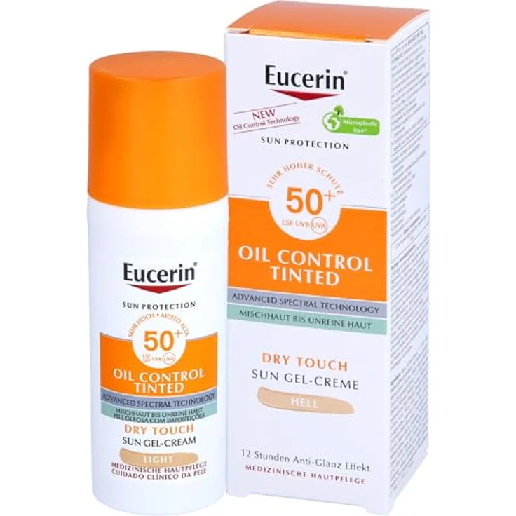 Eucerin Sun Face Oil Control Tinted Spf50 Light 50ml - Sonnenschutzmittel mit Farbpigmenten für fettige Haut – Bild 3
