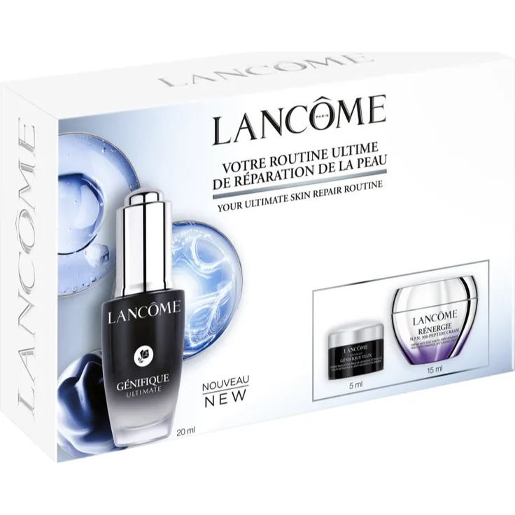 Lancôme Génifique Ultimate Serum Geschenkset, für Damen, enthält 20 ml Serum, 15 ml Antifaltencreme und 5 ml Augencreme