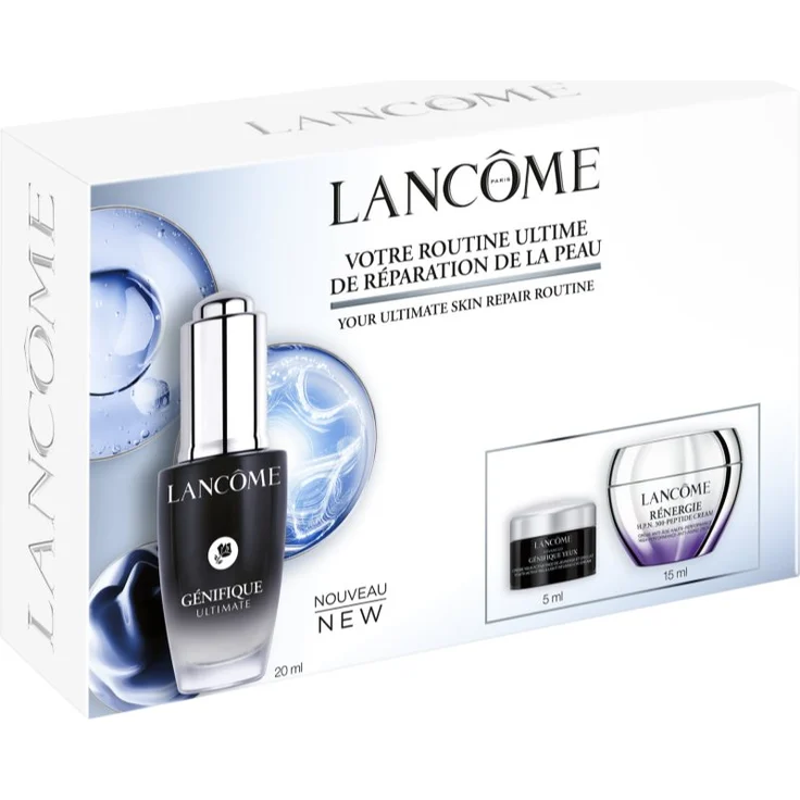 Lancôme Génifique Ultimate Serum Geschenkset, für Damen, enthält 20 ml Serum, 15 ml Antifaltencreme und 5 ml Augencreme