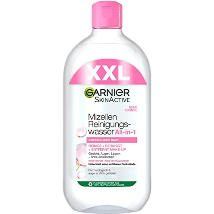 Garnier Mizellen Reinigungswasser, Für eine sanfte Reinigung und schonendes Abschminken, Beruhigendes und feuchtigkeitsspendendes Gesichtswasser, SkinActive, 1 x 700 ml – Bild 1