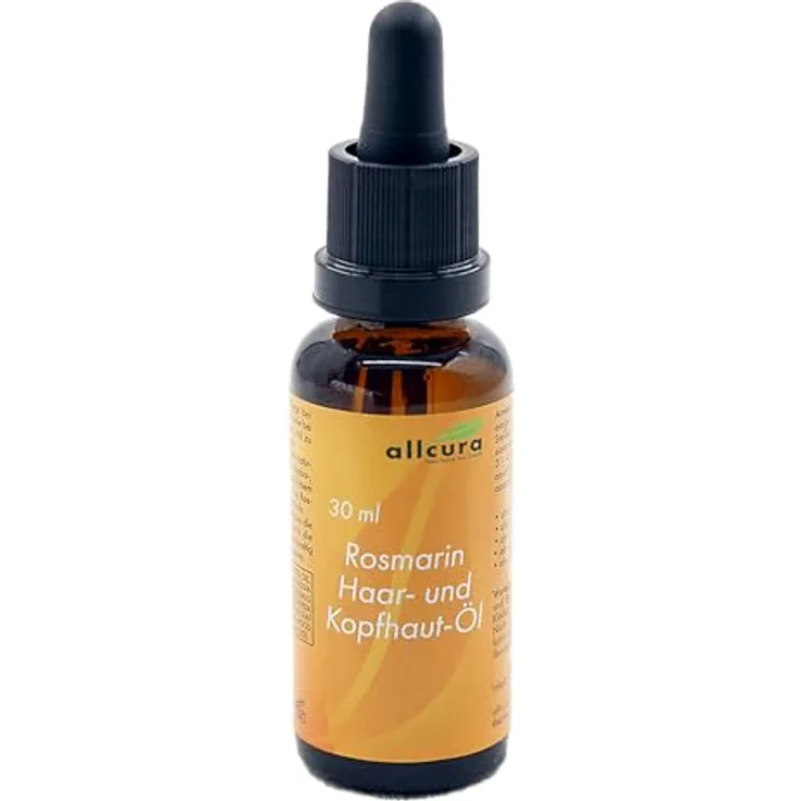 Allcura Rosmarin Haar- und Kopfhautöl | Natürliche Leistung von Rosmarin | Reichhaltige Ölmischung für gesundes Haarwachstum | Vitamin E für Stärke und Schutz | Tierversuchsfrei | 30 ml