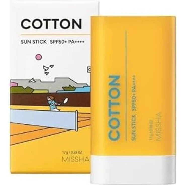MISSHA All Around Safe Block Cotton Sun Stick SPF50+/PA++++, wasserfester Sonnenschutz für empfindliche Haut – Bild 1
