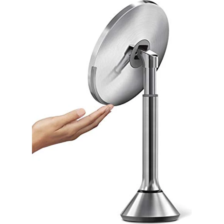 Simplehuman ST3052 20 cm, Sensorspiegel mit Touch-Helligkeitsregelung und Doppellichteinstellung, Kosmetikspiegel mit Beleuchtung, 5-fache Vergrößerung, gebürsteter Stahl – Bild 3