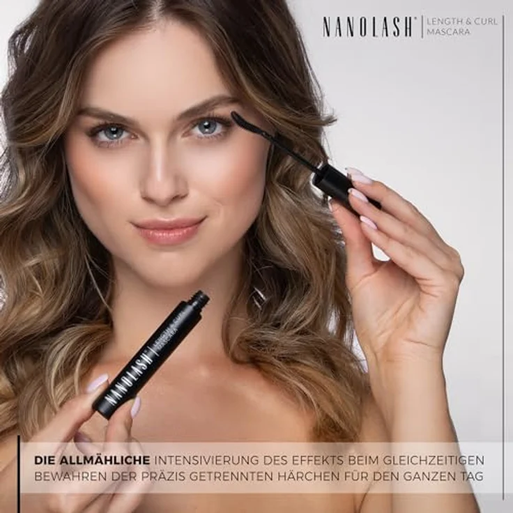 NoName Length & Curl Mascara, Verlängerungs- und Lockenmascara 10ml für perfekt lange und gelockte Wimpern, Schwarz – Bild 5