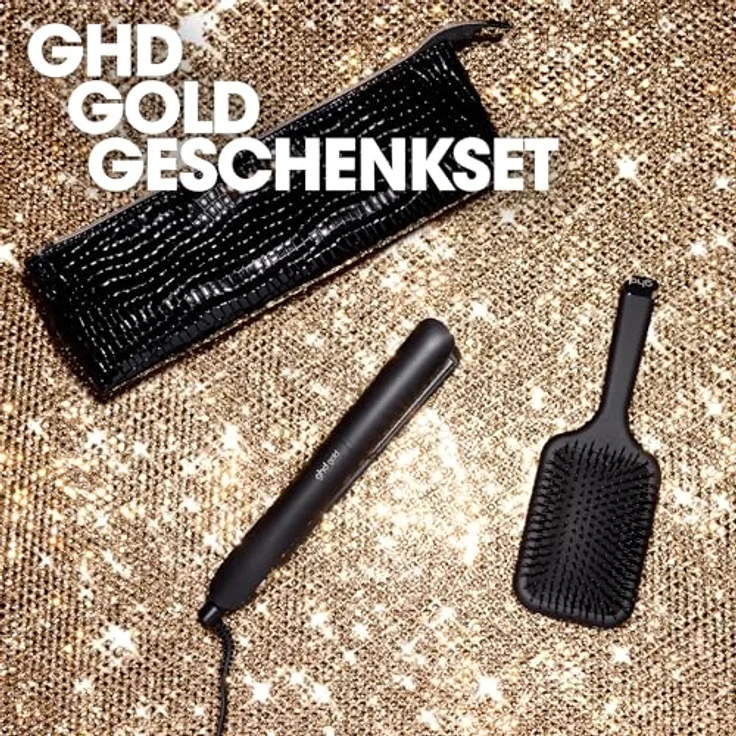 ghd gold® Styler Geschenkset, Glätteisen mit Dual-Zone Technologie, inklusive Paddle Brush und Hitzeschutz-Tasche – Bild 2
