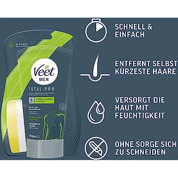 Veet Men Dusche Enthaarungscreme 150 ml – Bild 3