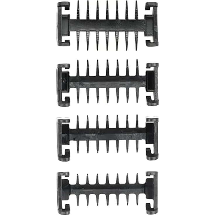 MELISSA Elektrorasierer 16680054, wiederaufladbarer Multitrimmer mit 4 Aufsatzkämmen, ergonomischem Design, bis zu 60 Minuten Akkulaufzeit, schwarz – Bild 2