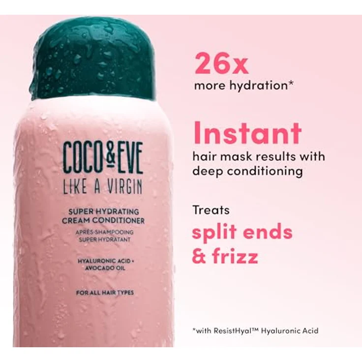 Coco & Eve Like A Virgin - Feuchtigkeitsspendender Conditioner - ohne Sulfate, mit Argan-, Kokos- und Avocado-Öl - 250 ml – Bild 4
