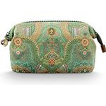 Pip Studio Cooper Cosmetic Purse Medium, Kosmetiktasche in Jabali Green mit großzügigem Stauraum, robustem Material und praktischem Design, 22.5x9.5x15cm